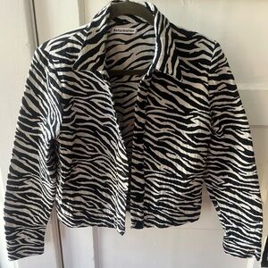 Reformation Black and White Zebra Pattern Jacket